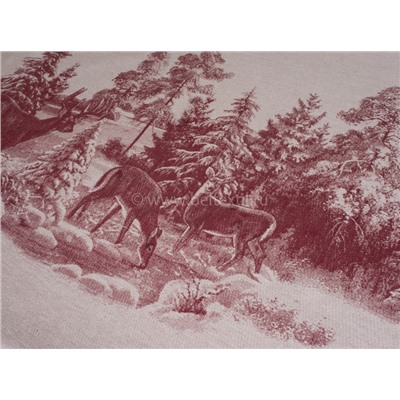 07с-21 ЯК Скатерть 150*250  "Зима в лесу" (олени) цв. бордо