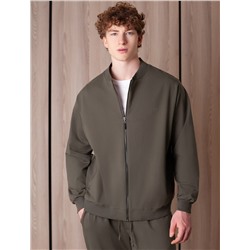 Бомбер из тонкого премиального футера с эластаном