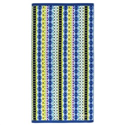 "Missoni-3005" Полотенце махровое 100х150см, плотность 375гр/м2, 100% хлопок, велюр, синий, Bolangde (Китай)