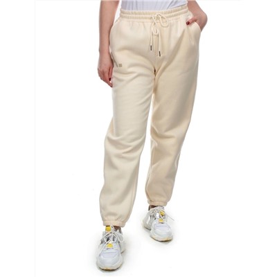 M041 BEIGE Брюки спортивные женские на флисе (100% хлопок) 7986