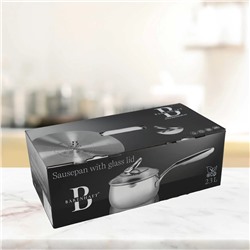 903-002 Ковш 2,3л  крышкой стекл.18см MIRROW (х4)Нержавеющая сталь