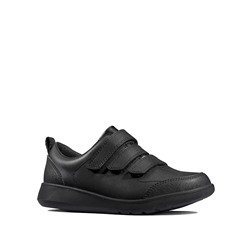Kids' Leather Riptape School Shoes (Youth size 3-9.5)