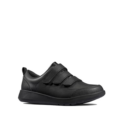 Kids' Leather Riptape School Shoes (Youth size 3-9.5)