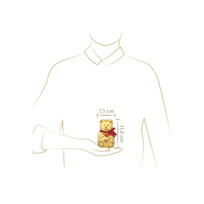 Lindt 2025 Teddy 3stk x 100g, Мишки Линдт из молочного шоколада, 12см, с красным бантом и красным сердцем, 3шт х 100г (300 грамм)