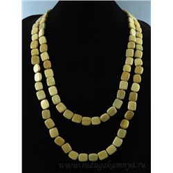 Бусы деревянные квадрат 15мм, 180см