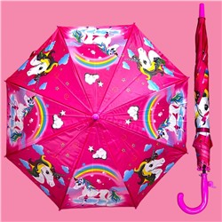 Зонт-трость для девочки с мультгероями полуавтомат Арт 004/1