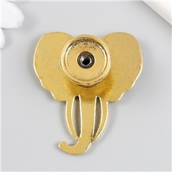 Мебельная ручка - кнопка, металл «Голова слона», состаренное золото, 4.5×4.2 см