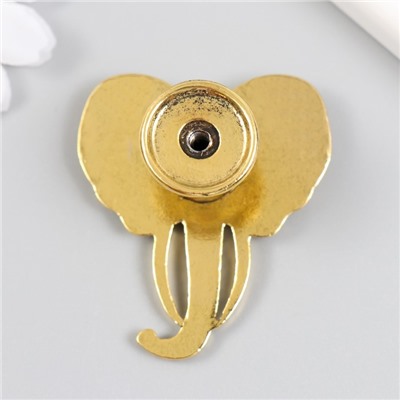 Мебельная ручка - кнопка, металл «Голова слона», состаренное золото, 4.5×4.2 см