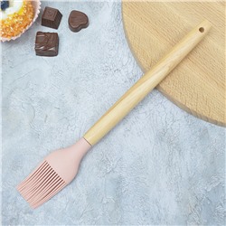 Кисточка силиконовая с деревянной ручкой, 27,5*4см