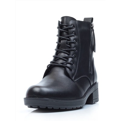 01-5570-1 BLACK  BLACK Ботинки демисезонные (натуральная кожа, байка)