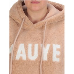 109 BEIGE Худи женское Тедди на флисе