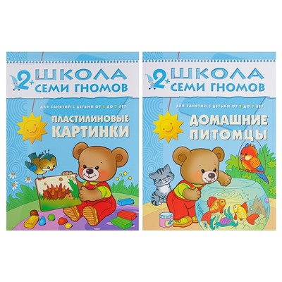 Книги детские «Полный годовой курс от 2 до 3 лет», набор 12 шт. с картонной вкладкой, Денисова Д.