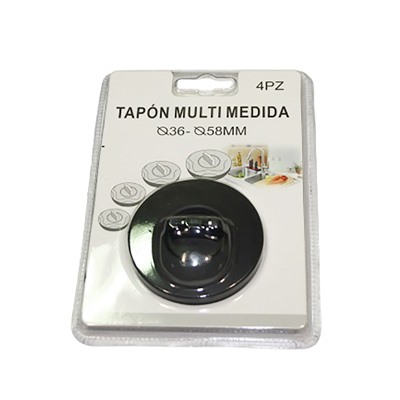 Пробка для любой ванны ST-303 (5007)TAPON MULTI 4В1 универсальная 36-58 мм резиновая /цепочка 25 см/ оптом