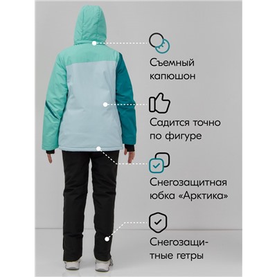 Горнолыжный костюм женский зимний голубого цвета 016Gl