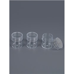 Набор баночек для мелочей, d=2.5×3 см, 6 мл, 3 шт., прозрачный
