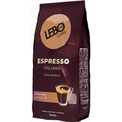 LEBO. Espresso. Italiano (зерновой) 1 кг. мягкая упаковка