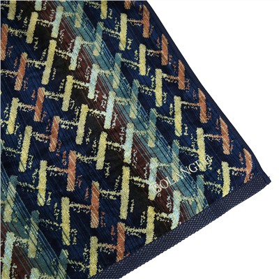 "Missoni-3002" Полотенце махровое 100х150см, плотность 375гр/м2, 100% хлопок, синий, Bolangde (Китай)
