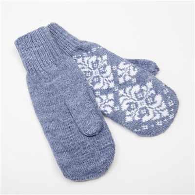 Варежки женские Baranowool, цвет джинс, размер 18