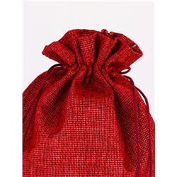 Холщовый мешочек для украшений, подарков и трав, текстиль «Эко», красный, 20×28 ±2 см