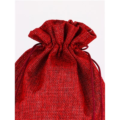 Холщовый мешочек для украшений, подарков и трав, текстиль «Эко», красный, 20×28 ±2 см