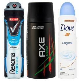 Средства гигиены от REXONA, AXE, Adidas, NIVEA, Dove, Презервативы