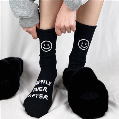 Heel sticker, brand cotton knee socks for leisure for men and women, mid-length, internet celebrity
