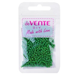 Бисер круглый непрозрачный "Opaque" стеклянный, матовый, 2 мм, 10 г, в пластиковом пакете с блистерным подвесом, зеленый