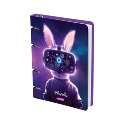 Тетрадь на кольцах А5, 100л., MESHU "Miumiu", картон, матовая ламинация, тиснение фольгой