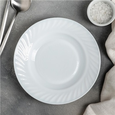 Тарелка глубокая Avvir «Регал», 450 мл, d=20 см, стеклокерамика, белая