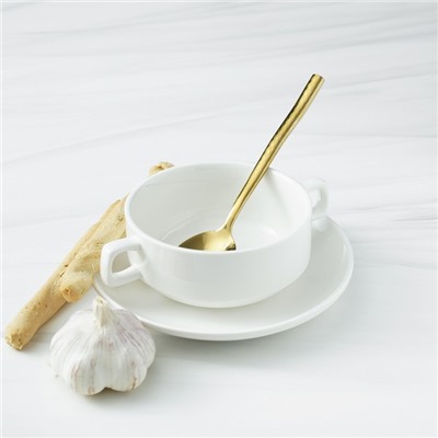 Ложка столовая из нержавеющей стали Magistro Kolos, длина 19.5 см, золотистая