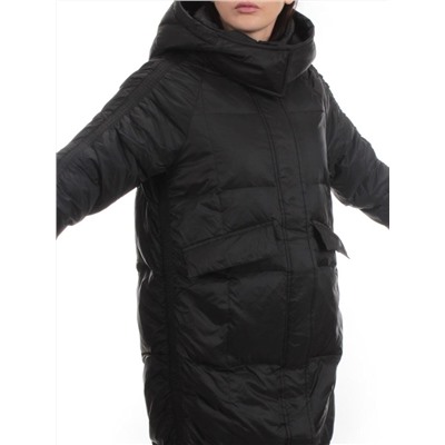 3064 BLACK Пуховик зимний женский (80% пух, 20% перо)