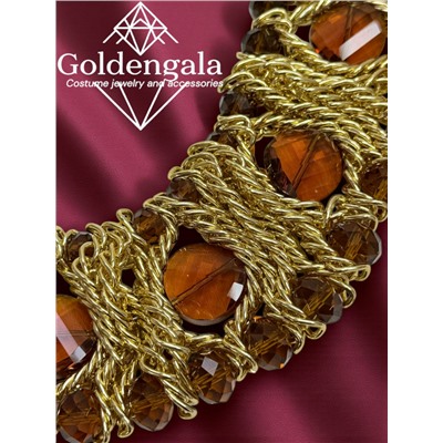 Колье-воротник с хрусталем и кристаллами П6/01