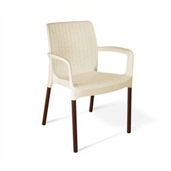 Плетеный стул SHT-ST68/S424
                        бежевый / коричневый муар