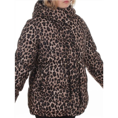 SJ 2251 BROWN /LEOPARD Куртка зимняя женская (200 гр. холлофайбер)