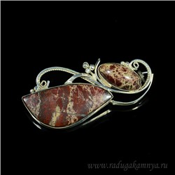 Брошь яшма уральская 53*25мм.