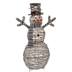 GAEM Изделие декоративное с подсветкой "Снеговик", L60 W20 H90 см, (тепл бел, от сети 220V)