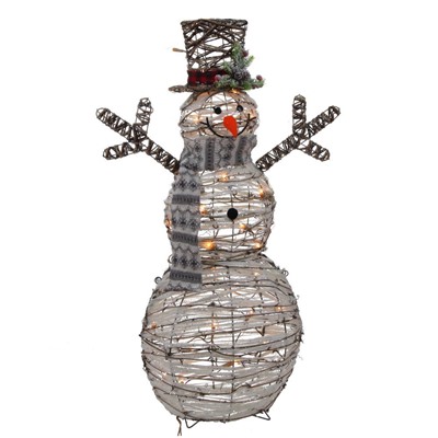 GAEM Изделие декоративное с подсветкой "Снеговик", L60 W20 H90 см, (тепл бел, от сети 220V)