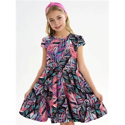 Детское платье "Птичка" / Тропики розовые