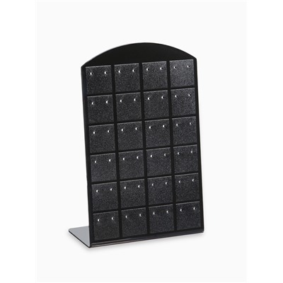 Подставка под серьги QF, 24 пары, 8×2×13.5 см, чёрная