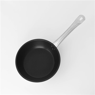 Сковорода Hanna Knövell, d=22 см, h=5.5 см, нержавеющая сталь, толщина стенки 0.6 мм, длина ручки 21.5 см, антипригарное покрытие, индукция