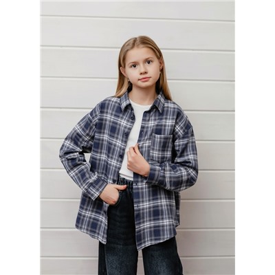 Рубашка подростковая синяя