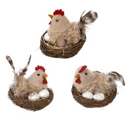GAEM Изделие декоративное "Гнездо пасхальное" (блок 6шт), L7 W7 H7 см, 3в.