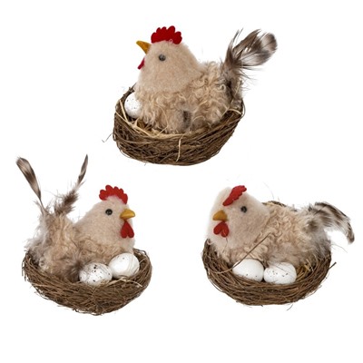 GAEM Изделие декоративное "Гнездо пасхальное" (блок 6шт), L7 W7 H7 см, 3в.