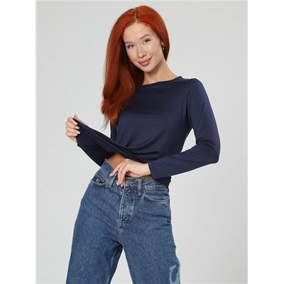 Женский лонгслив Энкар / темно-синий
