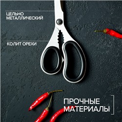 Ножницы кухонные Доляна «Профи», 23 см, чёрные