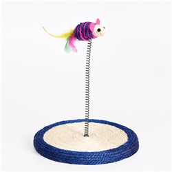 Дразнилка для кошек «Сизалевая мышь на сизалевой подставке», 19×23 см, микс цветов