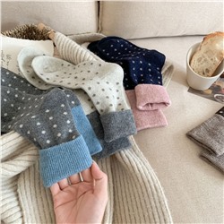 Demi-season warm woolen Japanese retro socks for boys, mid-length