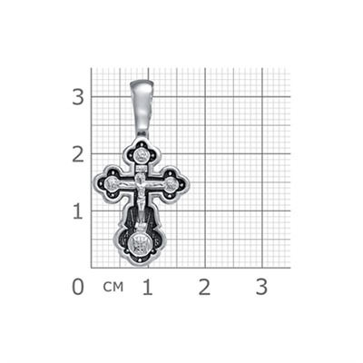 Крест из серебра литье частичное чернение