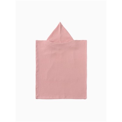 Пончо муслиновое детское LoveLife, 56×70 см, 100% хлопок, 120 г/м², пудровое