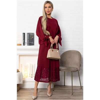 Юбка с кружевом Элегия (бордо) Ю14912-10М